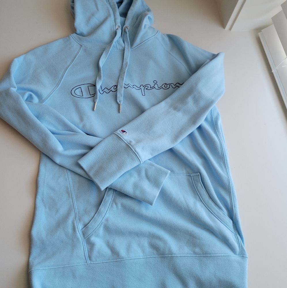 Blue champion hoodie size xs
